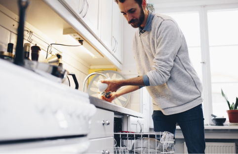 Cleaning kitchen